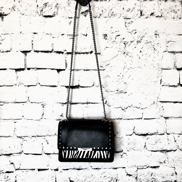 MICHAEL KORS JADE BLACK MULTI Calf Hair and Leather Shoulder Bag - Picture 12 of 12